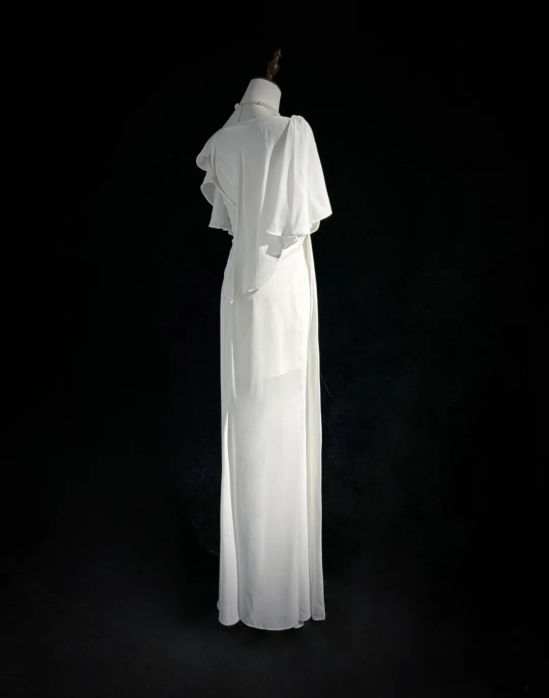 Vintage Bridal Dress Mermaid Square Neck Chiffon White Long Wedding Dress Retro Wedding Dresses Modest Wedding Gowns DH2674