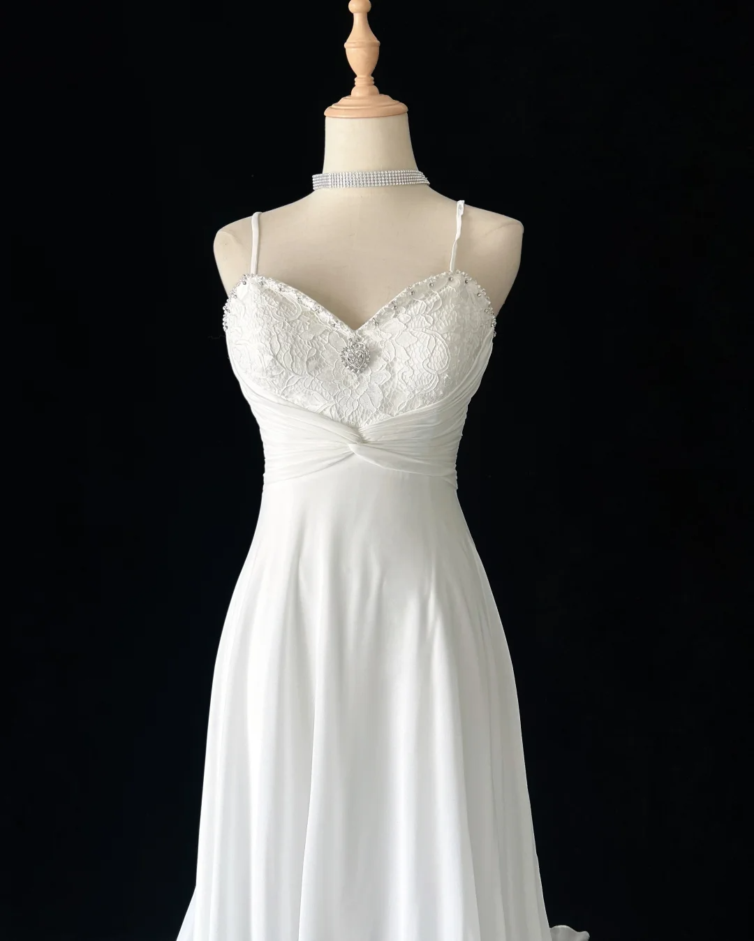 Vintage Bridal Dress A Line Spaghetti Straps Chiffon White Long Wedding Dress Retro Wedding Dresses Modest Wedding Gowns DH2675