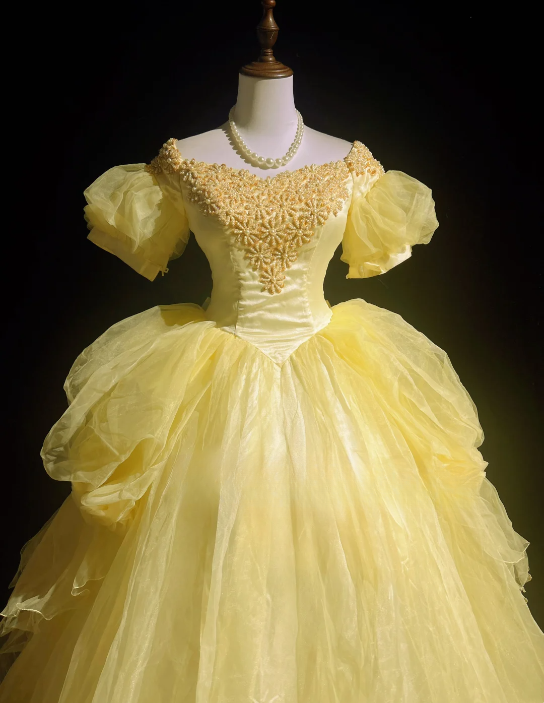 Pretty Ball Gown Square Neck Yellow Tulle Long Floral Quinceanera Dress Formal Gowns Sweet 17 Dresses Vestido De 15 Anos Sweet 16 Dress DH2683