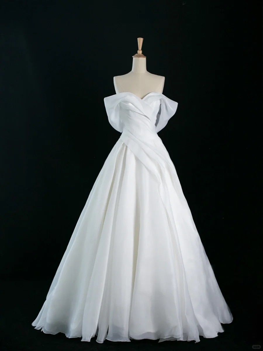 Pretty Wedding Dress Ball Gown Off The Shoulder Short Sleeves White Long Wedding Dresses Bridal Gowns Brides Gown DH346