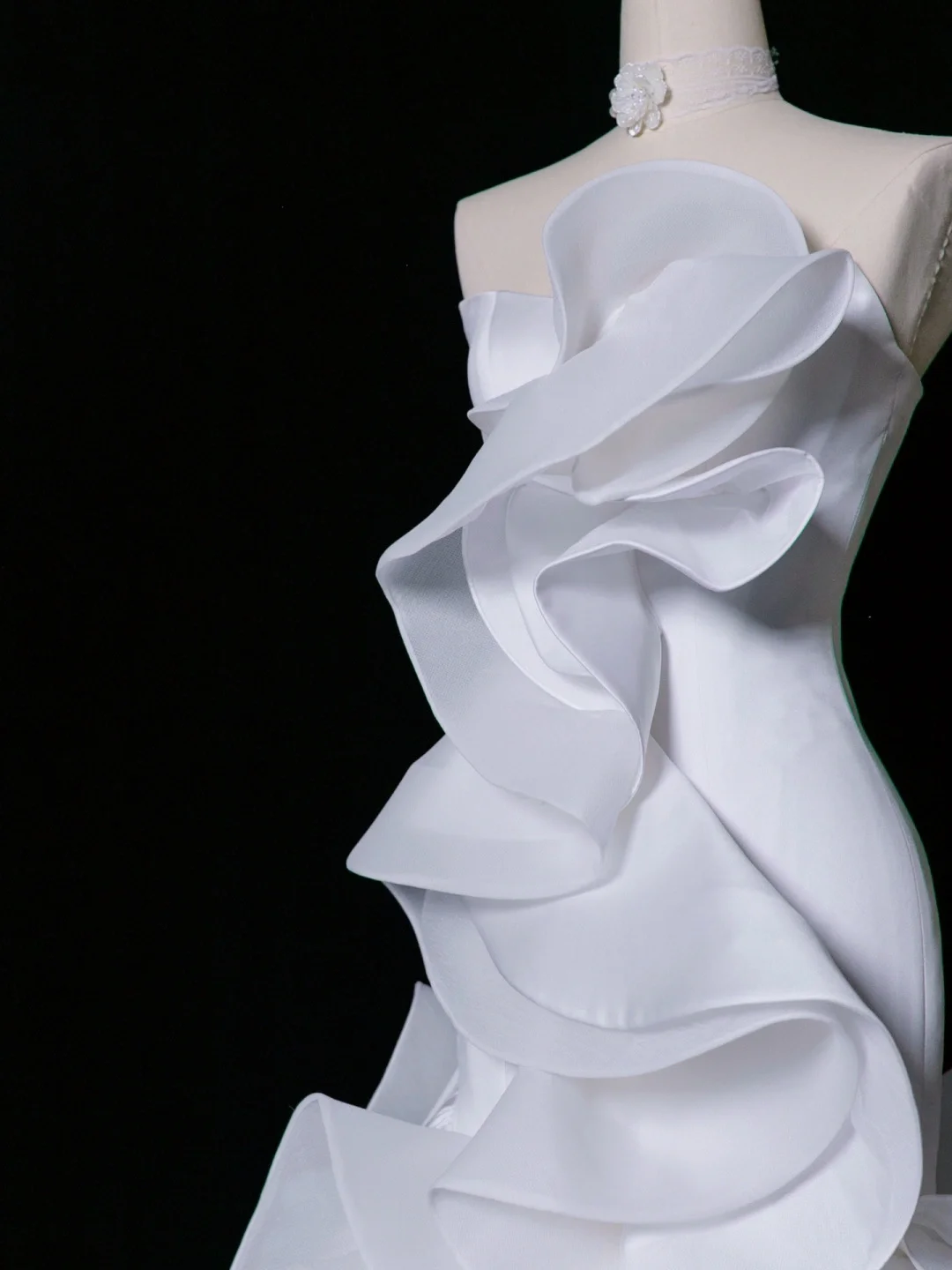 Pretty Wedding Dress Mermaid Strapless White Satin Long Vintage Wedding Dresses Bridal Gowns Brides Gown DH347