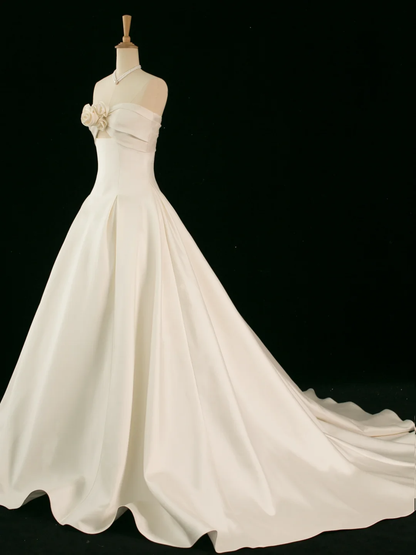 Elegant Wedding Dress Ball Gown Sweetheart Sleeveless Ivory Summer Long Wedding Dresses Bride Dress Bridal Gowns DH351