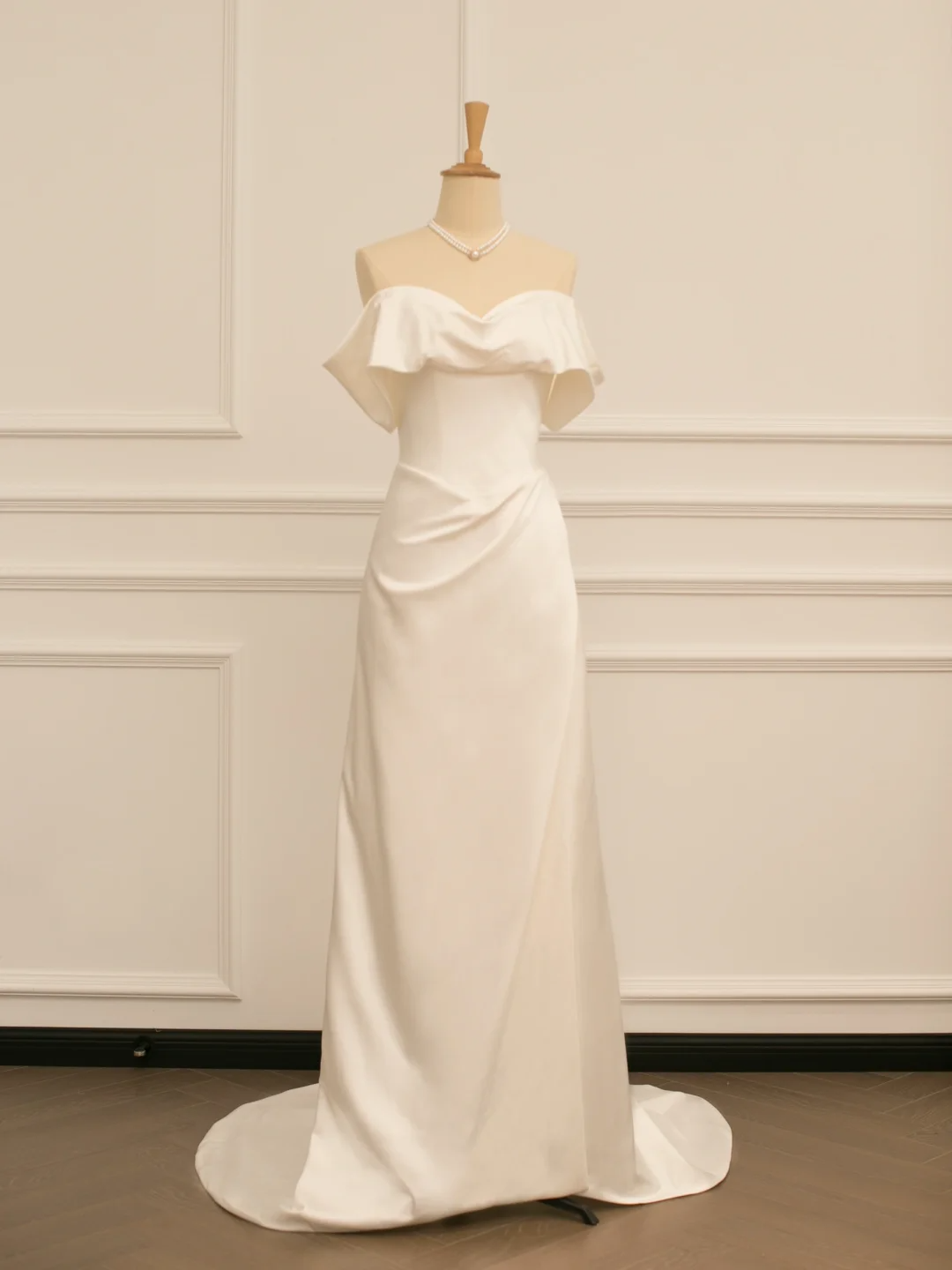 Pretty Wedding Dress A line Off The Shoulder Short Sleeves White Long Wedding Dresses Bridal Gowns Brides Gown DH359