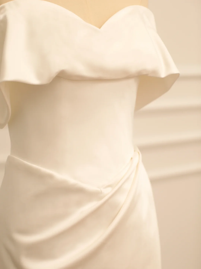 Pretty Wedding Dress A line Off The Shoulder Short Sleeves White Long Wedding Dresses Bridal Gowns Brides Gown DH359