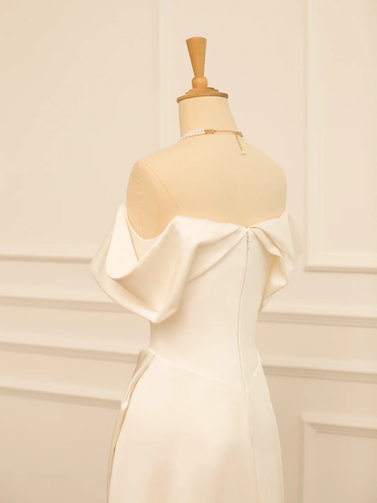 Pretty Wedding Dress A line Off The Shoulder Short Sleeves White Long Wedding Dresses Bridal Gowns Brides Gown DH359