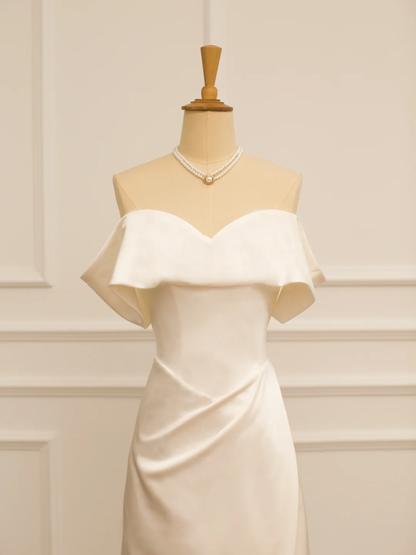 Pretty Wedding Dress A line Off The Shoulder Short Sleeves White Long Wedding Dresses Bridal Gowns Brides Gown DH359