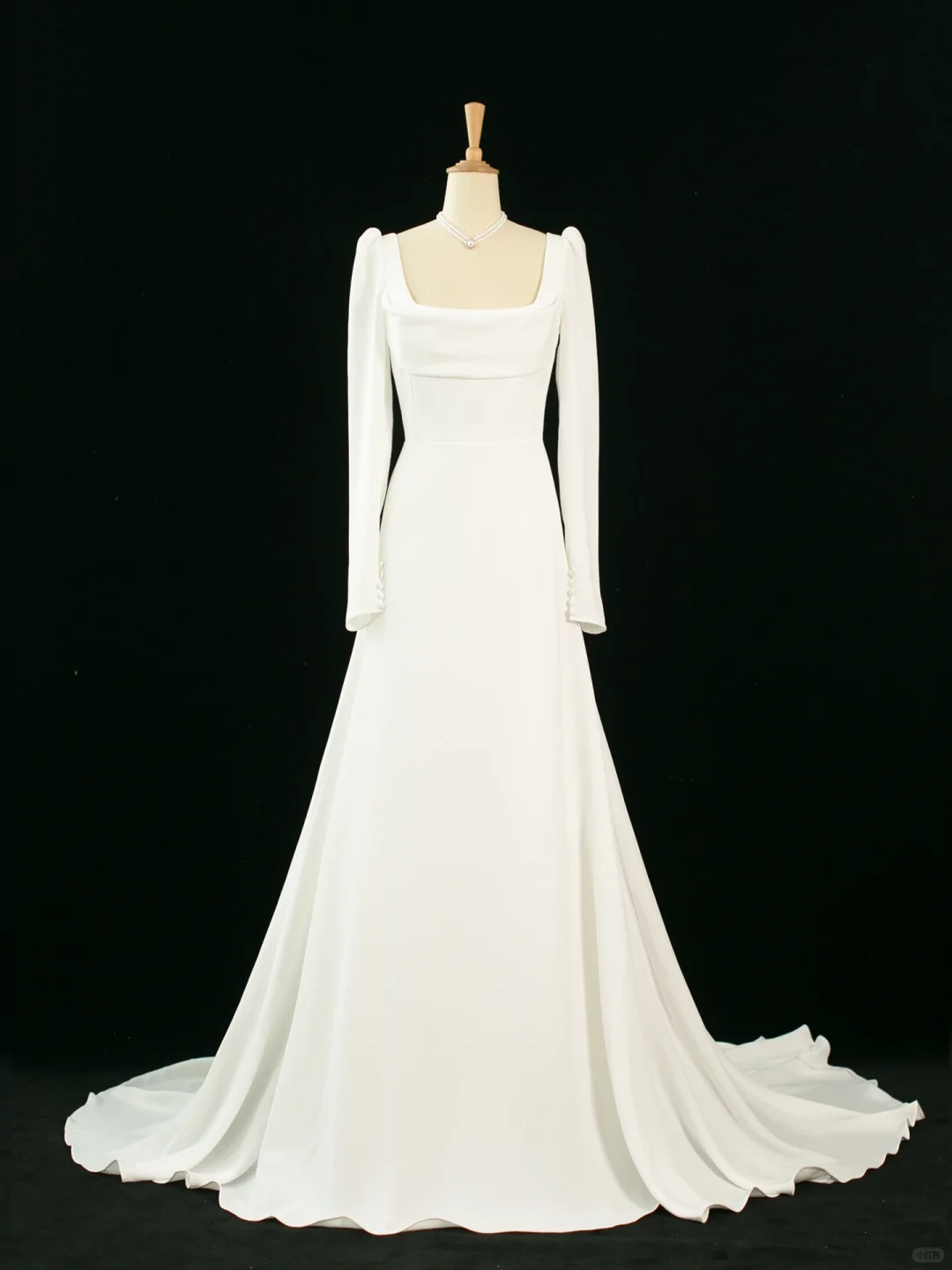 Pretty Wedding Dress A line Square Neck Long Sleeves White Long Wedding Dresses Bridal Gowns Brides Gown DH364