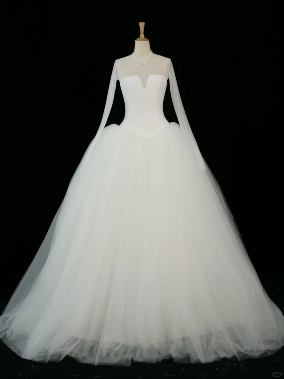 Elegant Wedding Dress Ball Gown Scoop Long Sleeves White Tulle Summer Wedding Dresses Bride Dress Bridal Gowns DH370