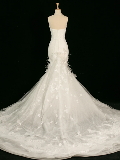 Pretty Wedding Dress Mermaid Sweetheart White Lace Long Vintage Wedding Dresses Bridal Gowns Brides Gown DH387