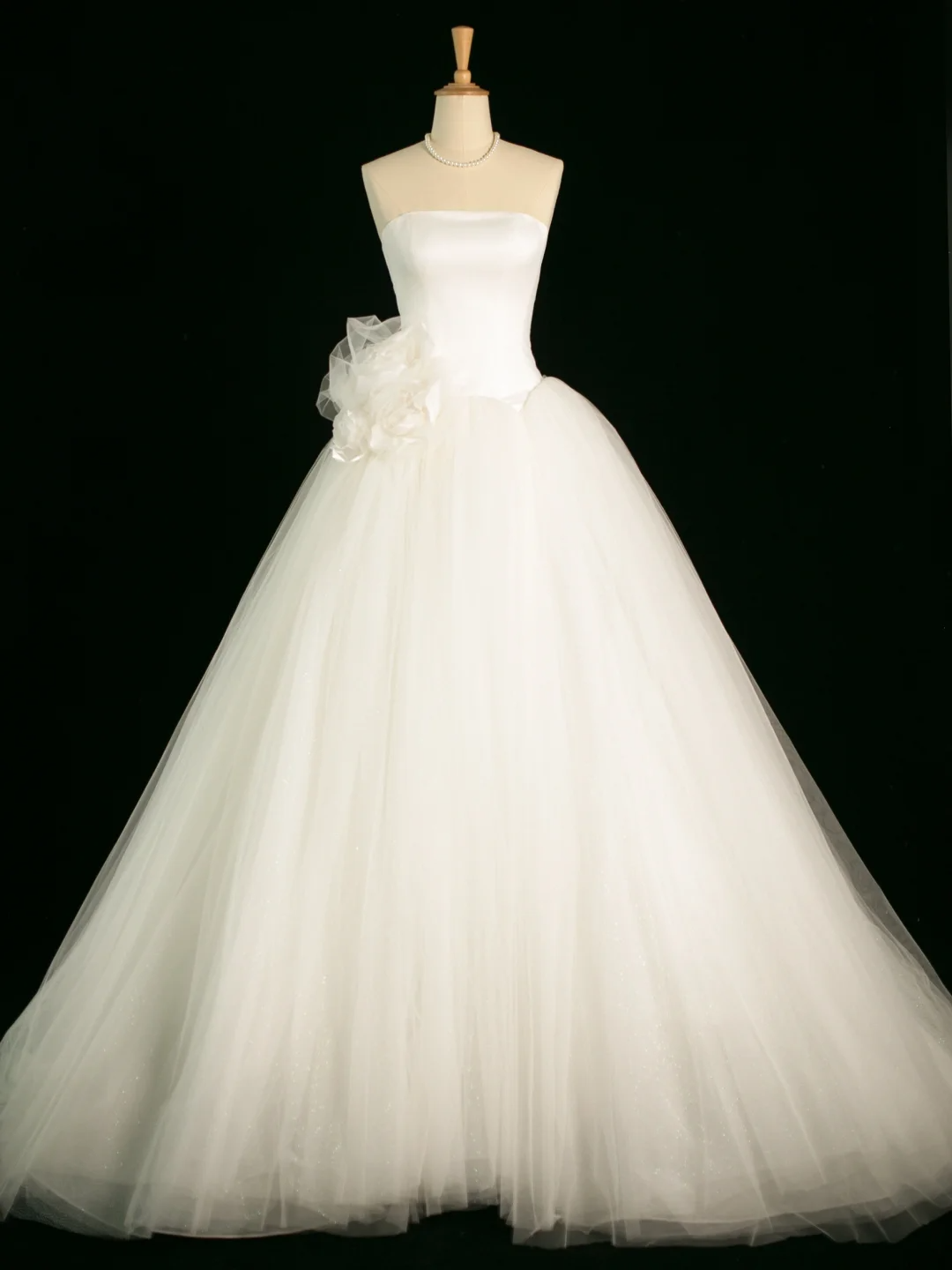 Elegant Wedding Dress Ball Gown Strapless Tulle White Summer Long Wedding Dresses Bride Dress Bridal Gowns DH390