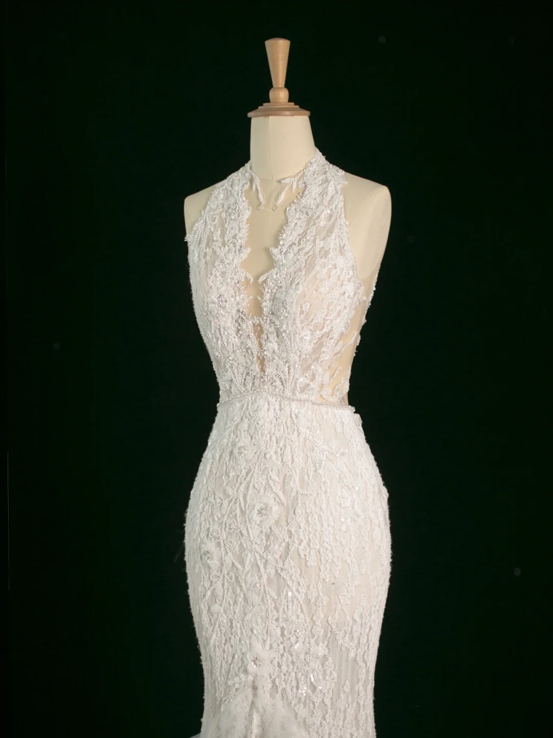 Pretty Wedding Dress Mermaid V Neck Sleeveless Lace Long Vintage Wedding Dresses Bridal Gowns Brides Gown DH391