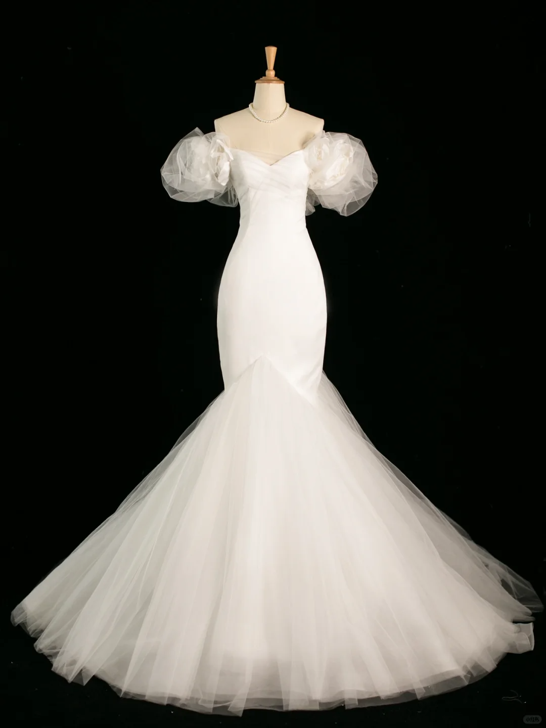 Pretty Wedding Dress Mermaid Off The Shoulder Short Sleeves Tulle Long Vintage Wedding Dresses Bridal Gowns Brides Gown DH392