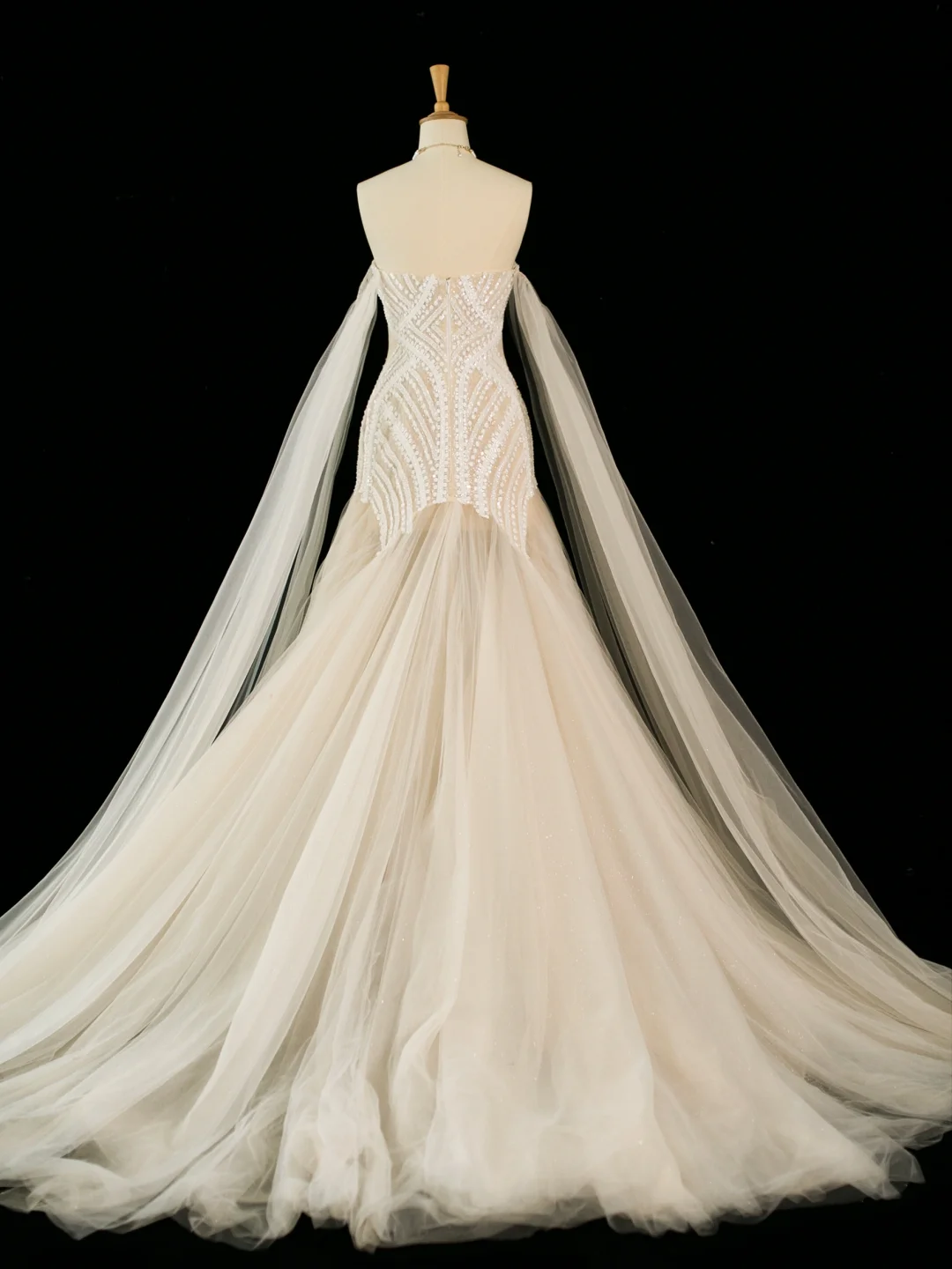 Pretty Wedding Dress Mermaid Off The Shoulder Long Sleeves Tulle Long Vintage Wedding Dresses Bridal Gowns Brides Gown DH396