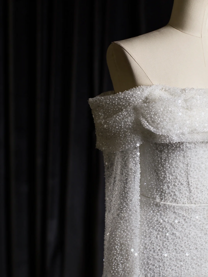 Vintage Wedding Dress Mermaid Off The Shoulder White Long Sleeves Sequin Long Wedding Dresses Bridal Gowns Brides Gown DH403