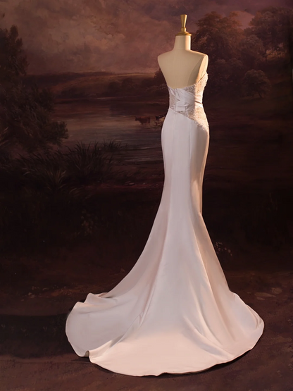 Pretty Wedding Dress Mermaid Sweetheart White Lace Long Wedding Dresses Bridal Gowns Brides Gown DH404