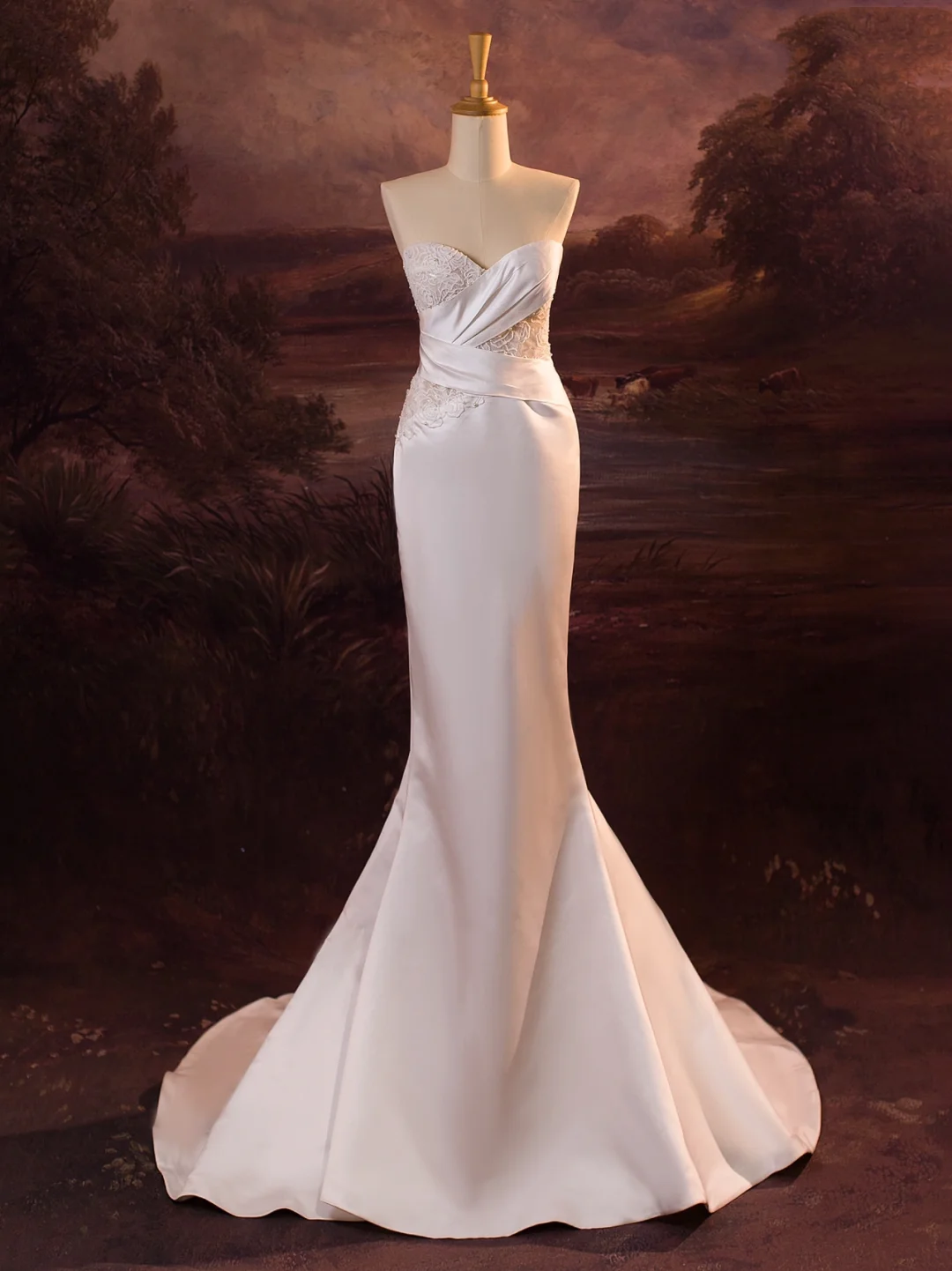 Pretty Wedding Dress Mermaid Sweetheart White Lace Long Wedding Dresses Bridal Gowns Brides Gown DH404