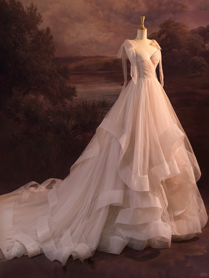 Elegant Wedding Dress Ball Gown Straps Tulle Long Wedding Dresses Bride Dress Bridal Gowns DH405