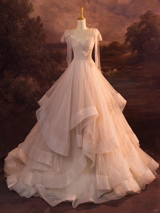 Elegant Wedding Dress Ball Gown Straps Tulle Long Wedding Dresses Bride Dress Bridal Gowns DH405