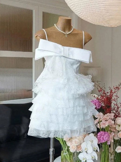 Trendy A Line Spaghetti Straps Lace Mini Short Formal 8th Grade Homecoming Dresses Summer Middle School Hoco Dress Homecoming Outfits DH423