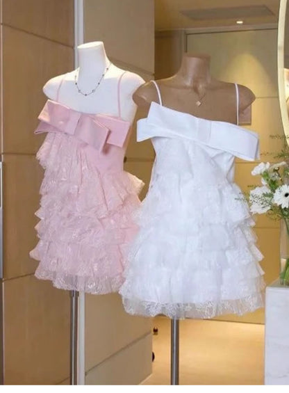 Trendy A Line Spaghetti Straps Lace Mini Short Formal 8th Grade Homecoming Dresses Summer Middle School Hoco Dress Homecoming Outfits DH423