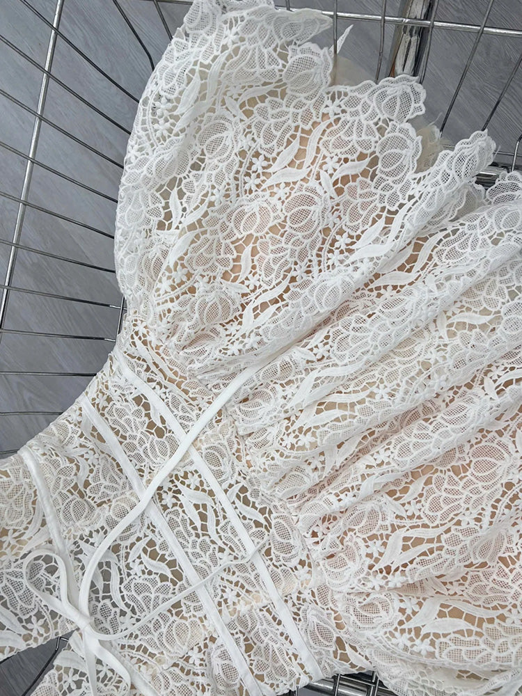 Pretty A line Halter White Lace Short Formal 8th Grade Homecoming Dresses Summer Middle School Hoco Dress Homecoming Outfits DH425