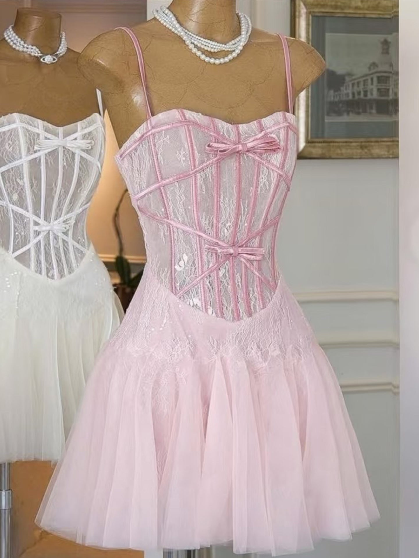 Trendy A Line Spaghetti Straps Lace Mini Short Formal 8th Grade Homecoming Dresses Summer Middle School Hoco Dress Homecoming Outfits DH437