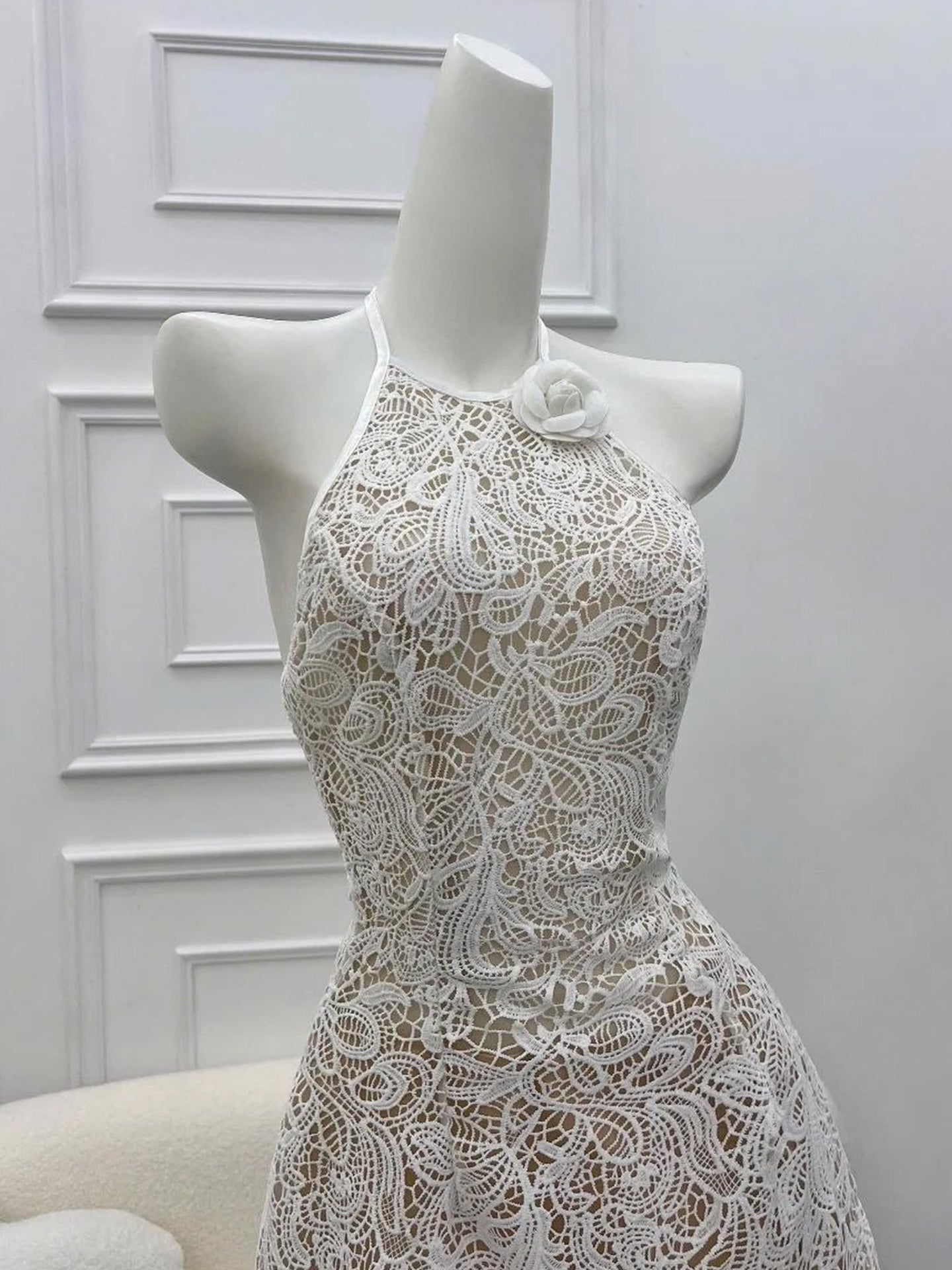 Pretty A line Scoop White Lace Short Formal 8th Grade Homecoming Dresses Summer Middle School Hoco Dress Homecoming Outfits DH440