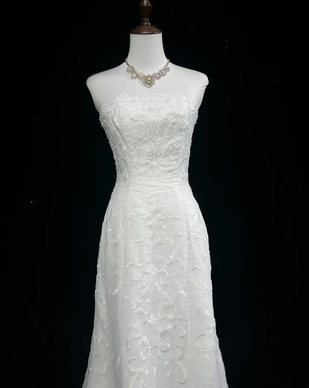 Vintage Wedding Dress 1950s 1940s Mermaid Strapless Lace White Long Wedding Dresses Bridal Gowns Brides Gown DH526