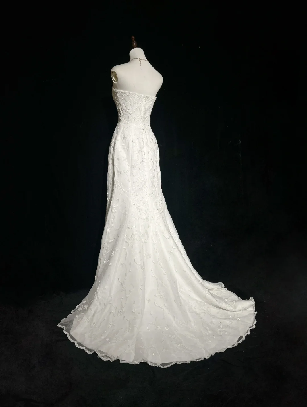 Vintage Wedding Dress 1950s 1940s Mermaid Strapless Lace White Long Wedding Dresses Bridal Gowns Brides Gown DH526
