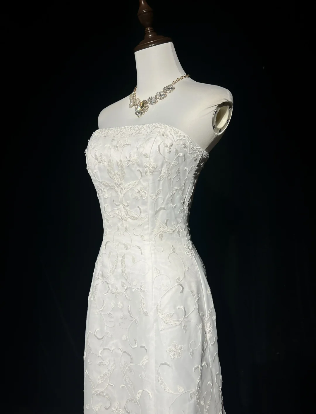 Vintage Wedding Dress 1950s 1940s Mermaid Strapless Lace White Long Wedding Dresses Bridal Gowns Brides Gown DH526