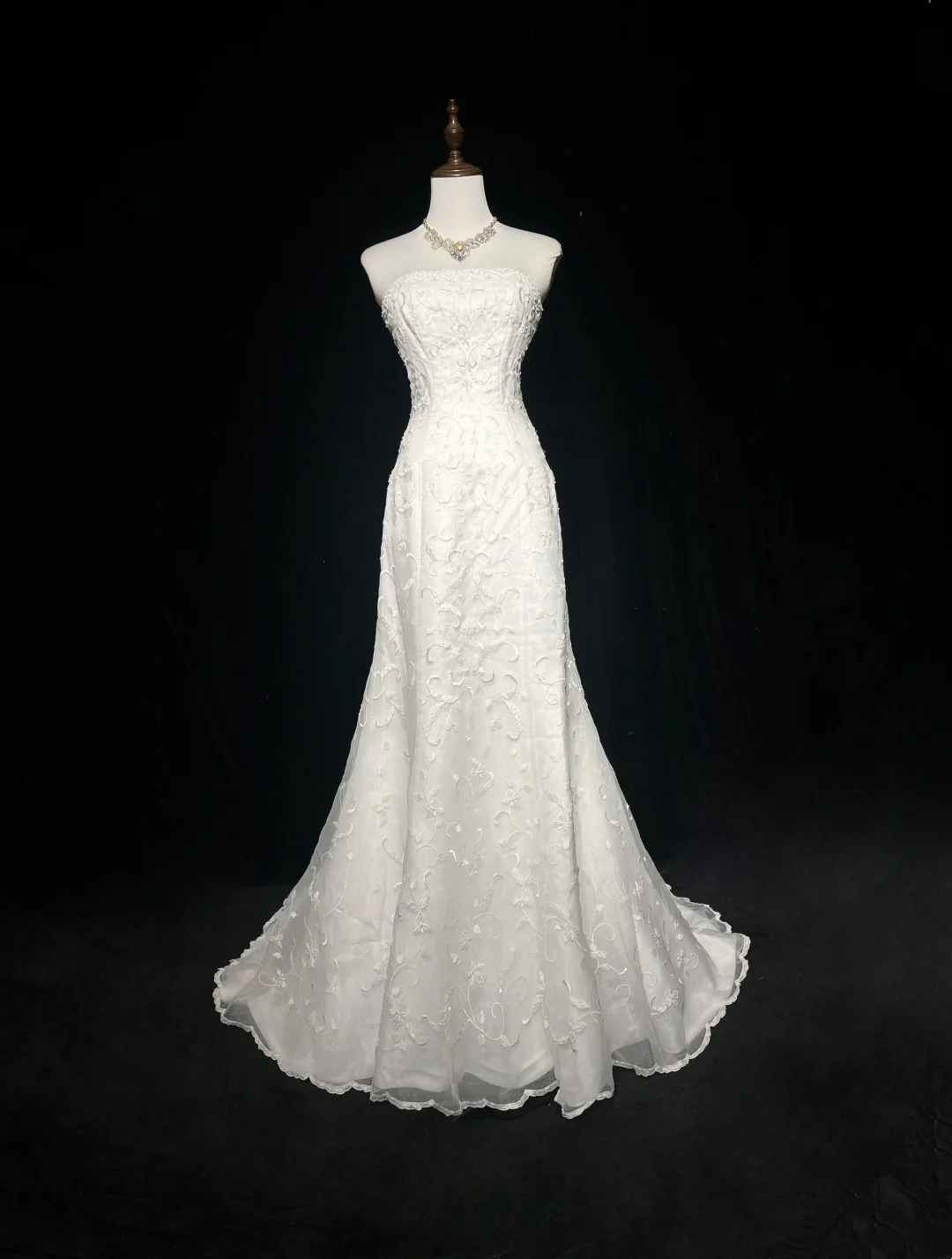 Vintage Wedding Dress 1950s 1940s Mermaid Strapless Lace White Long Wedding Dresses Bridal Gowns Brides Gown DH526