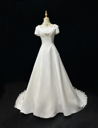 Vintage Wedding Dress 1950s 1940s Ball Gown Square Neck Lace White Long Wedding Dresses Bridal Gowns Brides Gown DH528