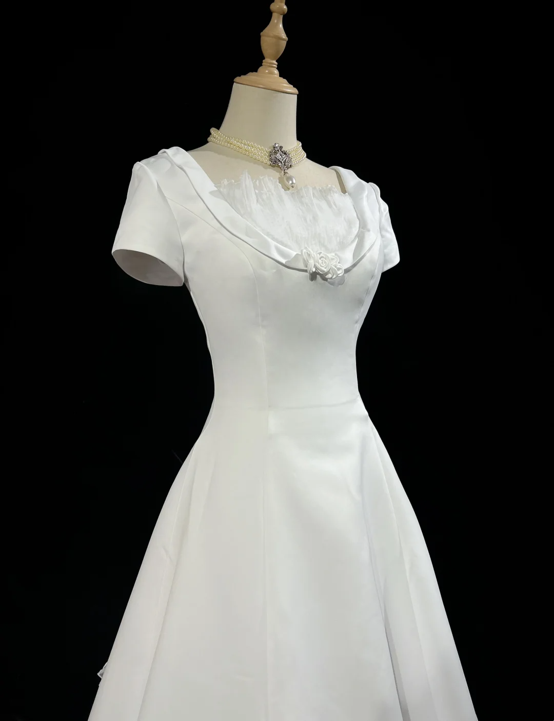 Vintage Wedding Dress 1950s 1940s Ball Gown Square Neck Lace White Long Wedding Dresses Bridal Gowns Brides Gown DH528