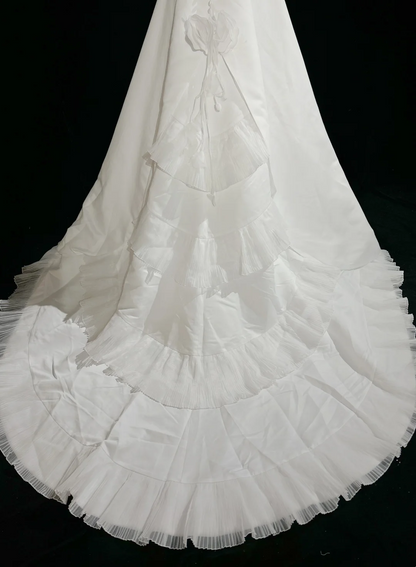 Vintage Wedding Dress 1950s 1940s Ball Gown Square Neck Lace White Long Wedding Dresses Bridal Gowns Brides Gown DH528