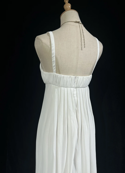 Vintage Wedding Dress 1950s 1940s A line Square Neck Chiffon White Long Wedding Dresses Bridal Gowns Brides Gown DH529