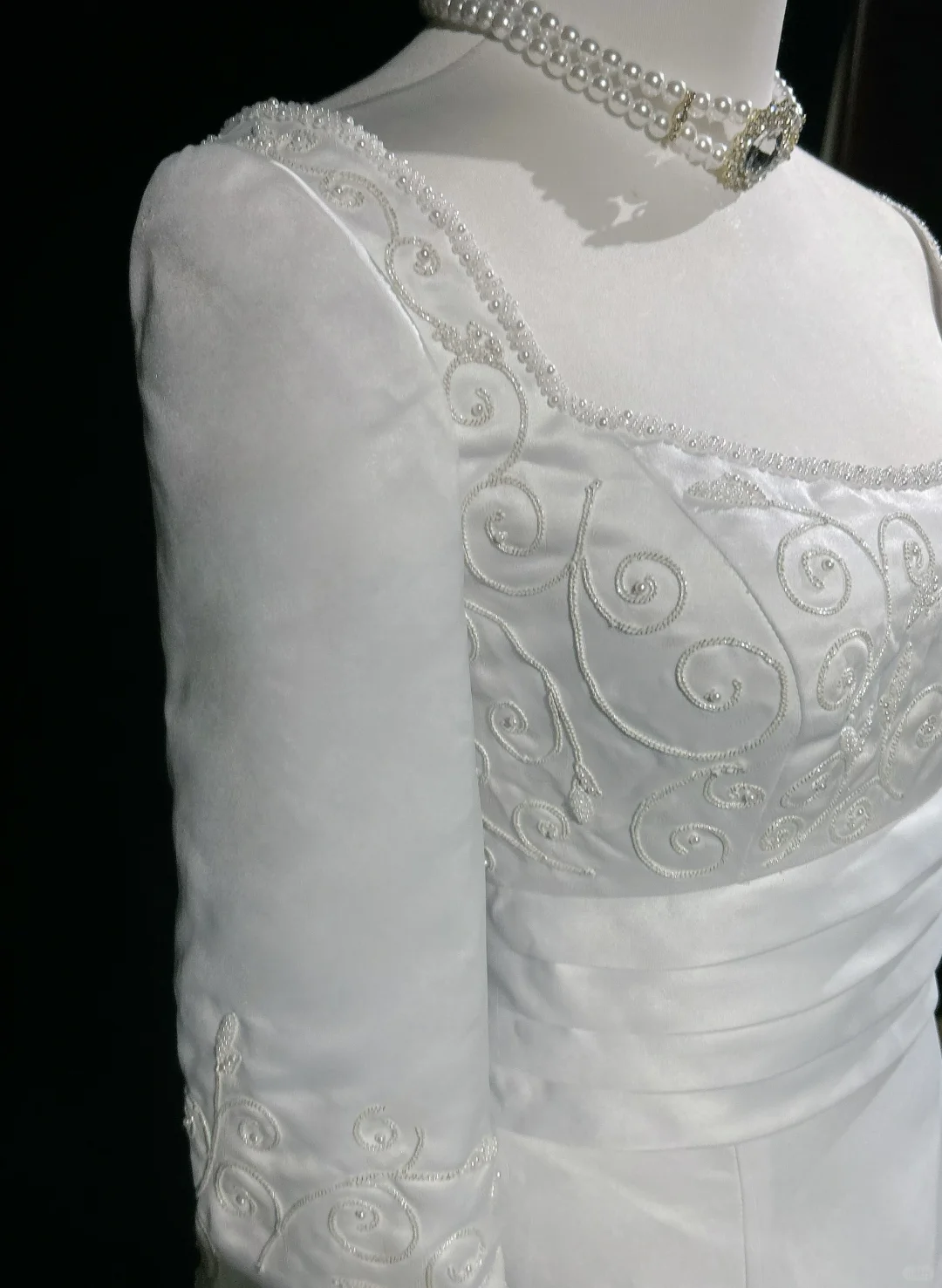 Vintage Wedding Dress 1950s 1940s Ball Gown Square Neck Satin White Long Wedding Dresses Bridal Gowns Brides Gown DH530