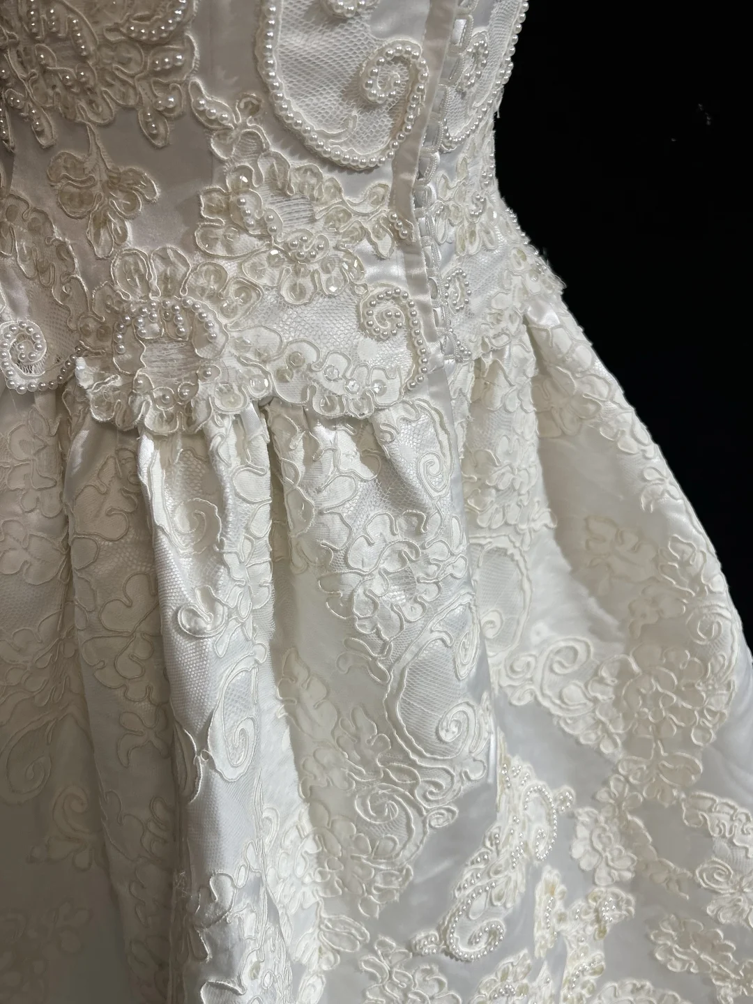 Vintage Wedding Dress 1950s 1940s Ball Gown V Neck Lace White Long Wedding Dresses Bridal Gowns Brides Gown DH541