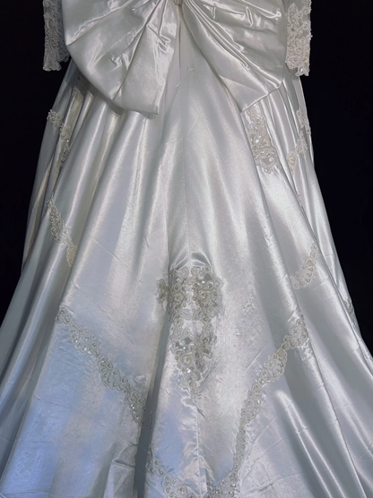 Retro Wedding Dress 1950s 1940s Ball Gown High Neck Lace White Long Sleeves Wedding Dresses Bridal Gowns Brides Gown DH544