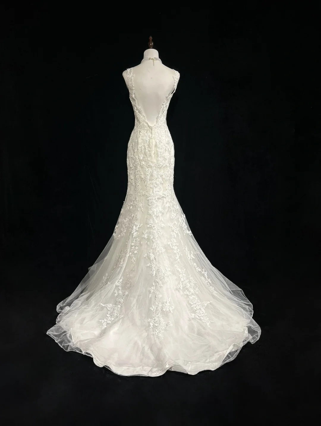 Vintage Wedding Dress 1950s 1940s Mermaid Scoop Lace White Long Wedding Dresses Bridal Gowns Brides Gown DH545