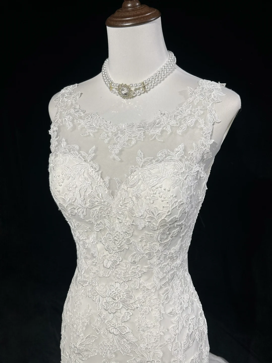 Vintage Wedding Dress 1950s 1940s Mermaid Scoop Lace White Long Wedding Dresses Bridal Gowns Brides Gown DH545