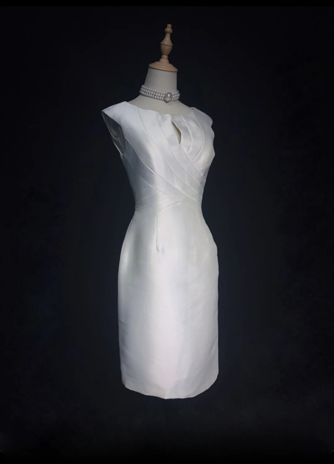 Modest Wedding Dress Sheath Scoop White Satin Summer Short Wedding Dresses Bride Dress Bridal Gowns DH548