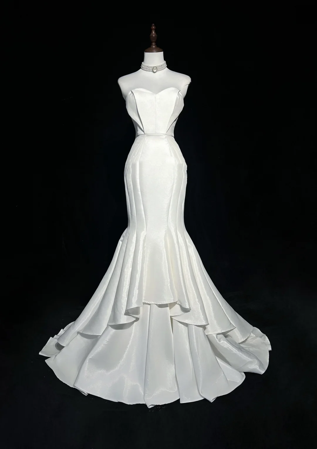 Vintage Wedding Dress 1950s 1940s Mermaid Sweetheart Satin White Long Wedding Dresses Bridal Gowns Brides Gown DH549