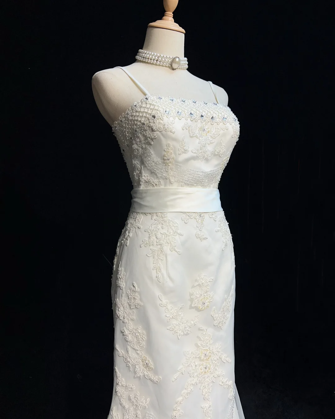 Vintage Wedding Dress 1970s Mermaid Spaghetti Straps Lace Long Wedding Dresses Bridal Gowns Elegant Brides Gown DH551