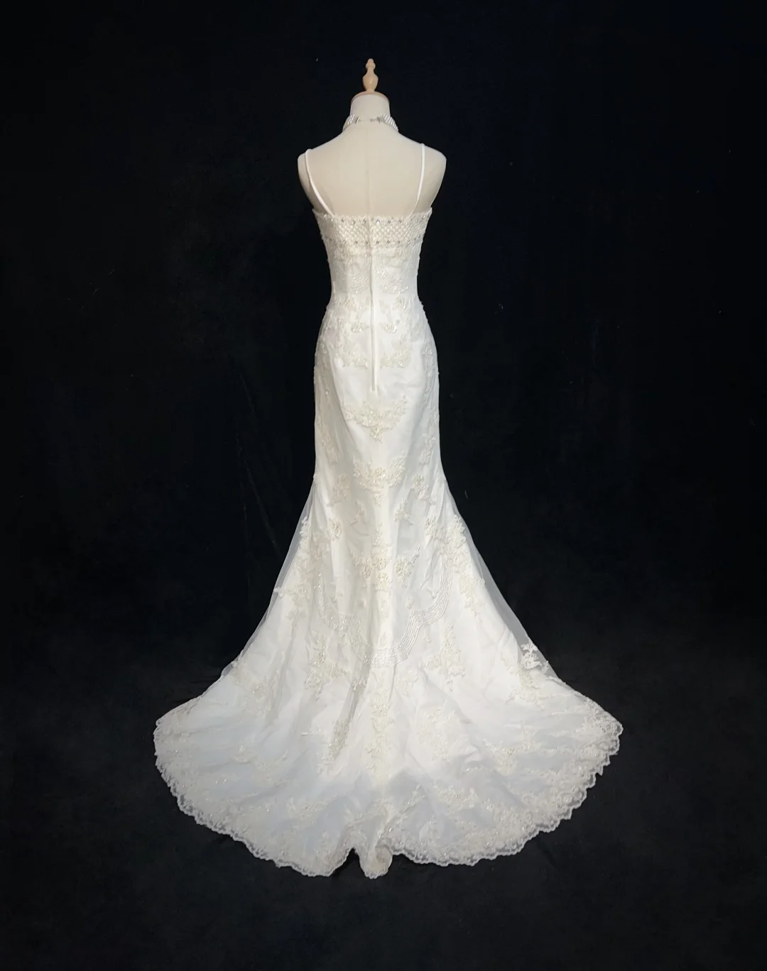 Vintage Wedding Dress 1970s Mermaid Spaghetti Straps Lace Long Wedding Dresses Bridal Gowns Elegant Brides Gown DH551