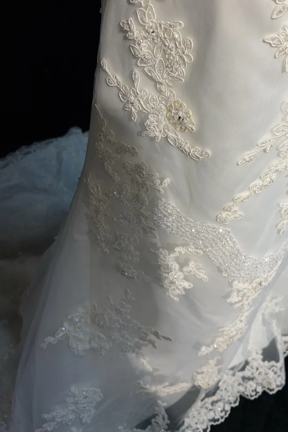 Vintage Wedding Dress 1970s Mermaid Spaghetti Straps Lace Long Wedding Dresses Bridal Gowns Elegant Brides Gown DH551