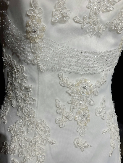 Vintage Wedding Dress 1970s Mermaid Spaghetti Straps Lace Long Wedding Dresses Bridal Gowns Elegant Brides Gown DH551