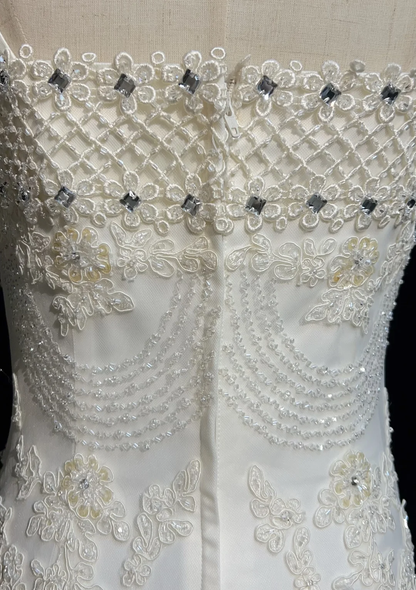 Vintage Wedding Dress 1970s Mermaid Spaghetti Straps Lace Long Wedding Dresses Bridal Gowns Elegant Brides Gown DH551