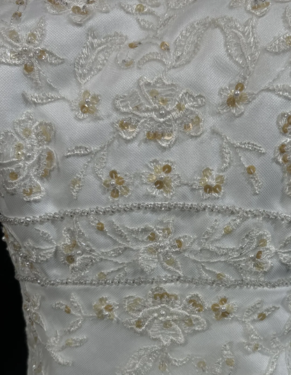 Vintage Wedding Dress 1970s High Low Strapless Lace White Long Wedding Dresses Bridal Gowns Elegant Brides Gown DH553