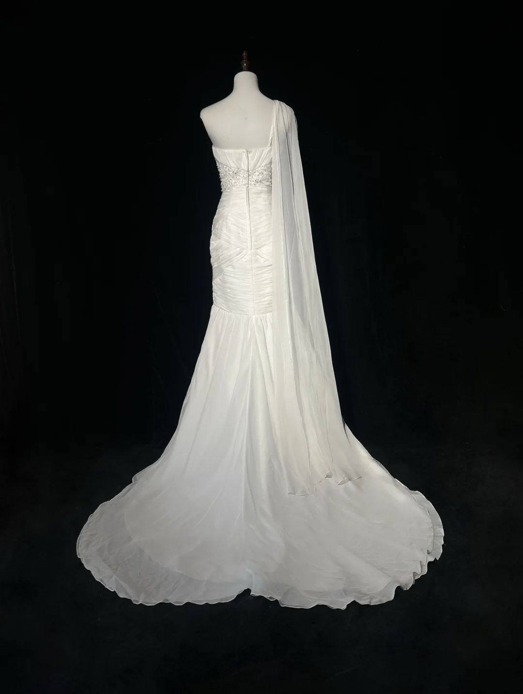 Retro Wedding Dress 1950s 1940s Mermaid One Shoulder Chiffon White Long Wedding Dresses Bridal Gowns Brides Gown DH554