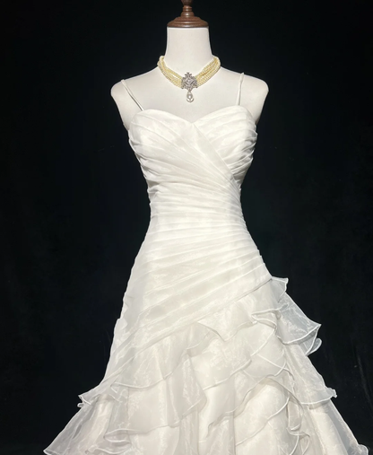 Retro Wedding Dress 1950s 1940s Ball Gown Spaghetti Straps White Long Wedding Dresses Bridal Gowns Brides Gown DH555